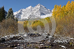 Maroon Bells and Creek photo