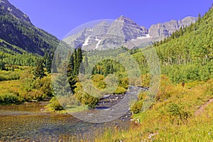 Maroon Bells, Elk Range, Rocky Mountains, Colorado