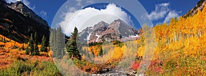 Maroon bells landscape in autumn time.