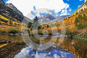 Maroon bells landscape near Aspen, Colorado