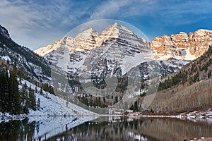 Maroon Bells and Maroon Lake landscape