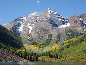 Maroon Bells, mountain, lake, Aspen, Co