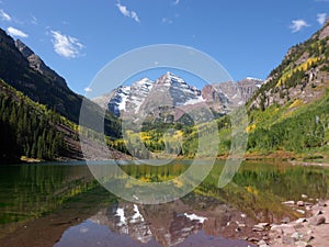 Maroon Bells, mountain, lake, reflection, Aspen, Co