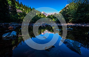 Maroon Bells Reflections in Pond Aspen Colorado Sunrise at The Maroon Bells