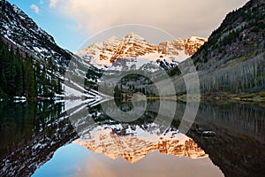 Maroon Bells at sunrise