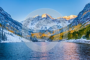 Maroon bells at sunrise, Apen, CO