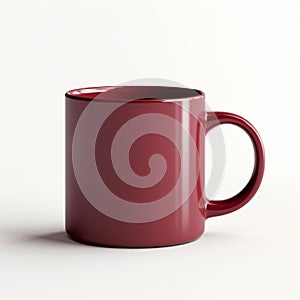 Maroon-colored Mug With Flexible Finish - 3d Model photo