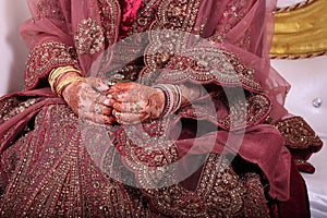 maroon colour bridal lehenga