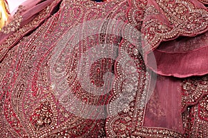 maroon colour bridal lehenga