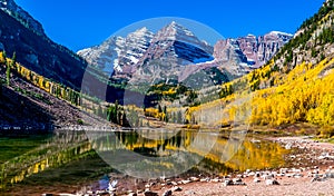 Maroon Lake in Apsen, Colorado during Fall