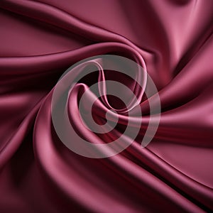 Viscose Plain Sheet Burgundy Silk Fabric With Curls - Cinema4d Rendered Image photo