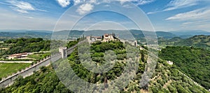 Castello superiore di Marostica visto dall`alto in una panoramica aerea photo