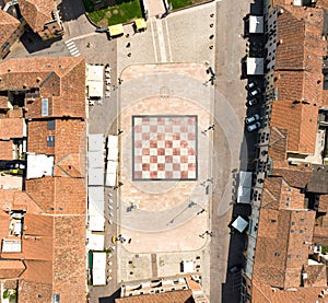 Marostica - Piazza degli scacchi vista dall`alto photo