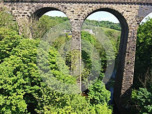 Marple viaduct to Manchester stand in vally