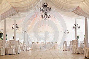 Marquee for the celebration of the wedding