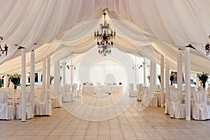 Marquee for the celebration of the wedding