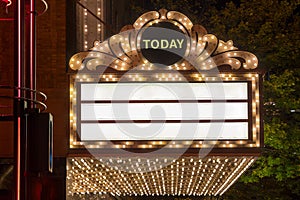 Marquee Lights at Broadway Theater Exterior