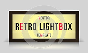 Marquee retro lightbox signage vector template