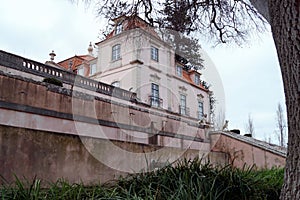 Marques de Pombal Palace, view of the garden facade terrace, Oeiras, Lisbon, Portugal