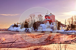 Marquette Harbor Lighthouse On Lake Superior, Michigan's Upper Peninsula