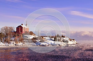 Marquette Harbor Lighthouse On Lake Superior, Michigan's Upper Peninsula