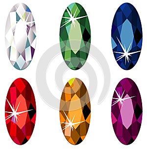 Marquise cut precious stones with sparkle photo