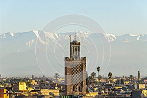 Marrakech and Atlas mountains in Morocco