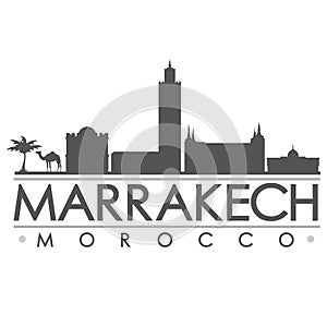 Marrakech Sydney Silhouette Design City Vector Art