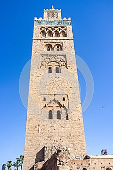 Marrakech Tower, the minaret of the Koutoubia Mosque in Marrakech, Morocco