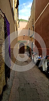 Marrakesh Medina city streets - old fortified city