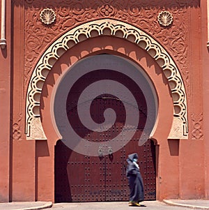 Marrakesh medina decorated gate photo