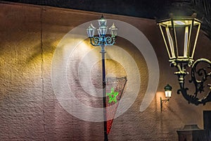 Marrakesh, Morocco. People wandering the streets of Marrakech during the night.