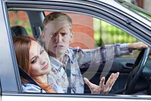 Marriage arguing in a car