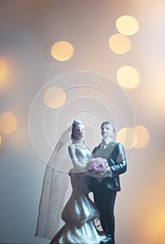 Marriage bride groom cake topper