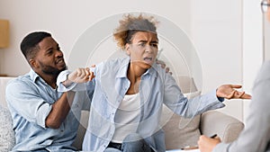 Afro Wife Complaining About Problems With Her Husband To Psychologist