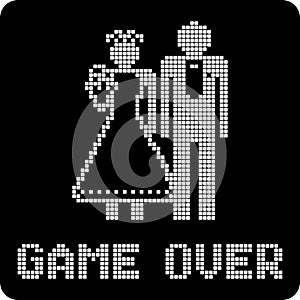 Marriage game over sign