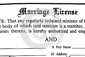 Marriage License Form