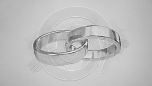 Manželstvo oženiť krúžok krúžky svadba skica 