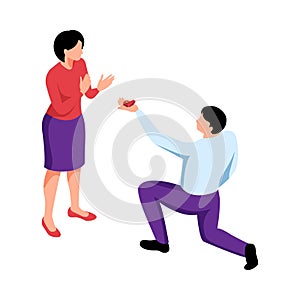 Marriage Proposal Isometric Composition