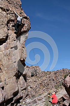 Married couple on climb