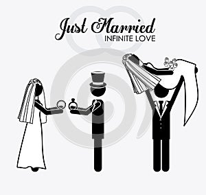 Married, couple, design illustration.
