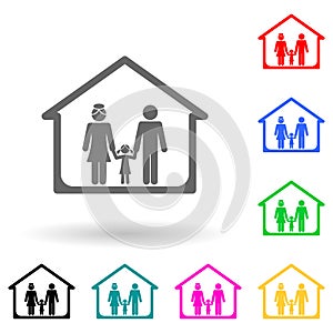 married couple in the house multi color style icon. Simple glyph, flat vector of family icons for ui and ux, website or mobile