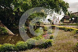 A married couple walks in casela Park on the island of Mauritius . Mauritius Island Safari Park