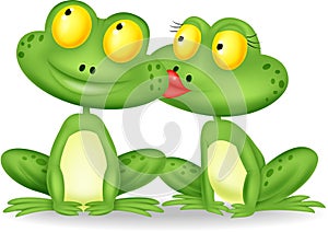 Married frog kissing