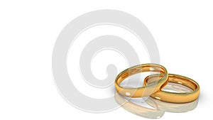 Married gold rings, wedding rings photo
