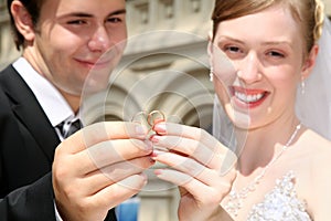 Married holding the rings