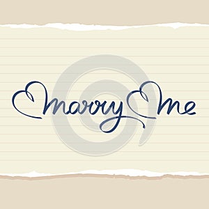 Marry me hand lettering photo