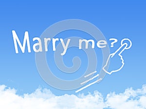 Marry me message cloud shape