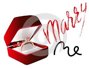Marry me ring sign icon. Engagement symbol. Marry me lettering. EPS10