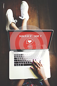 Marry Me? Valentine Romance Heart Love Passion Concept